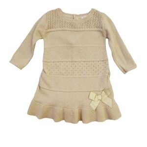 Zip Zap  Sweater Dress‎ Baby 9M Knit Tan